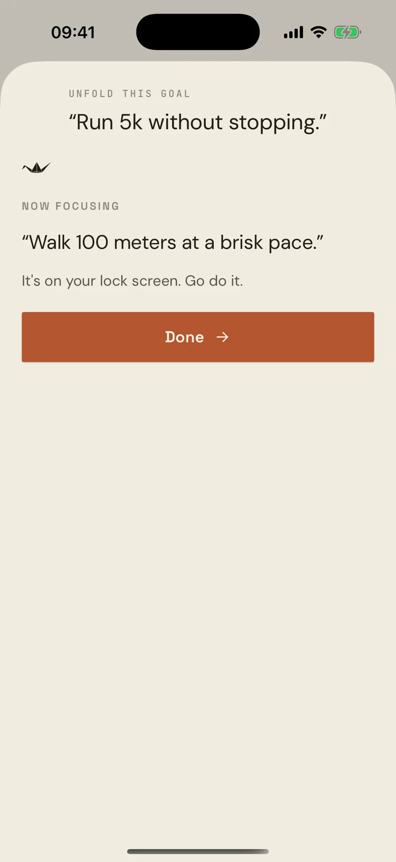 Now focusing on a step, with a note that it is waiting on your lock screen.